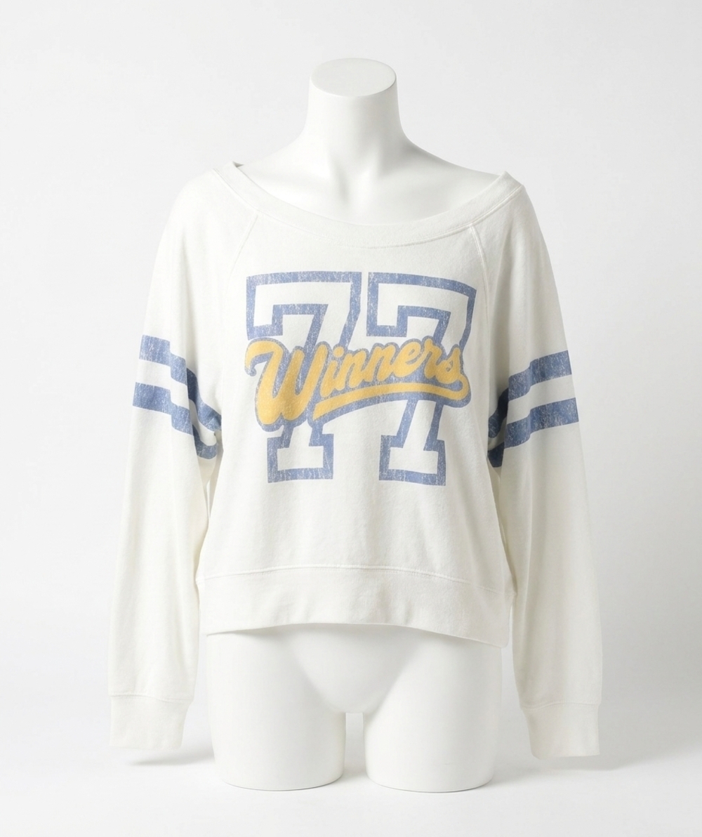 NEW CHASER love knit cropped long sleeve drop shoulder batwing pullover in salt